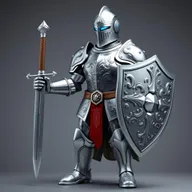 A Steel Defender designed in a Middle Ages theme, showcasing its impressive armored body embellished with intricate designs resembling traditional knight armor