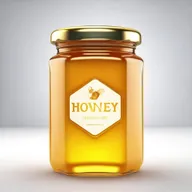 A hyper-realistic image of a jar of honey