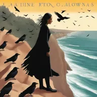 This is a high-quality digital art image of a book cover titled 'Racing Crows'