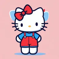 An image of the iconic Hello Kitty character, depicted in a high-quality digital art style