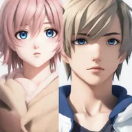 Anime characters in a photorealistic style, maintaining their iconic features while adding lifelike textures and visual depth.