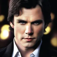 A highly detailed digital art representation of Damon Salvatore, the charismatic vampire from 'The Vampire Diaries'