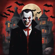 A high-quality, hyperrealistic digital art piece designed as a retro horror movie poster featuring vampires