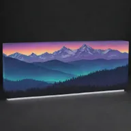 Design a rectangular wrap featuring mountains under aura lights at night, with a great quote elegantly written on it.