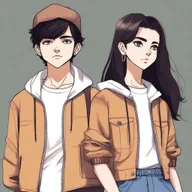 In this digital art image, a 16-year-old boy with a modern low taper fade brown hair, dressed in streetwear, embodies the role of a famous writer