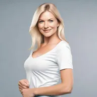 Generate a 4K photo-realistic image of an attractive Swedish woman turning to the left and opening her shirt.